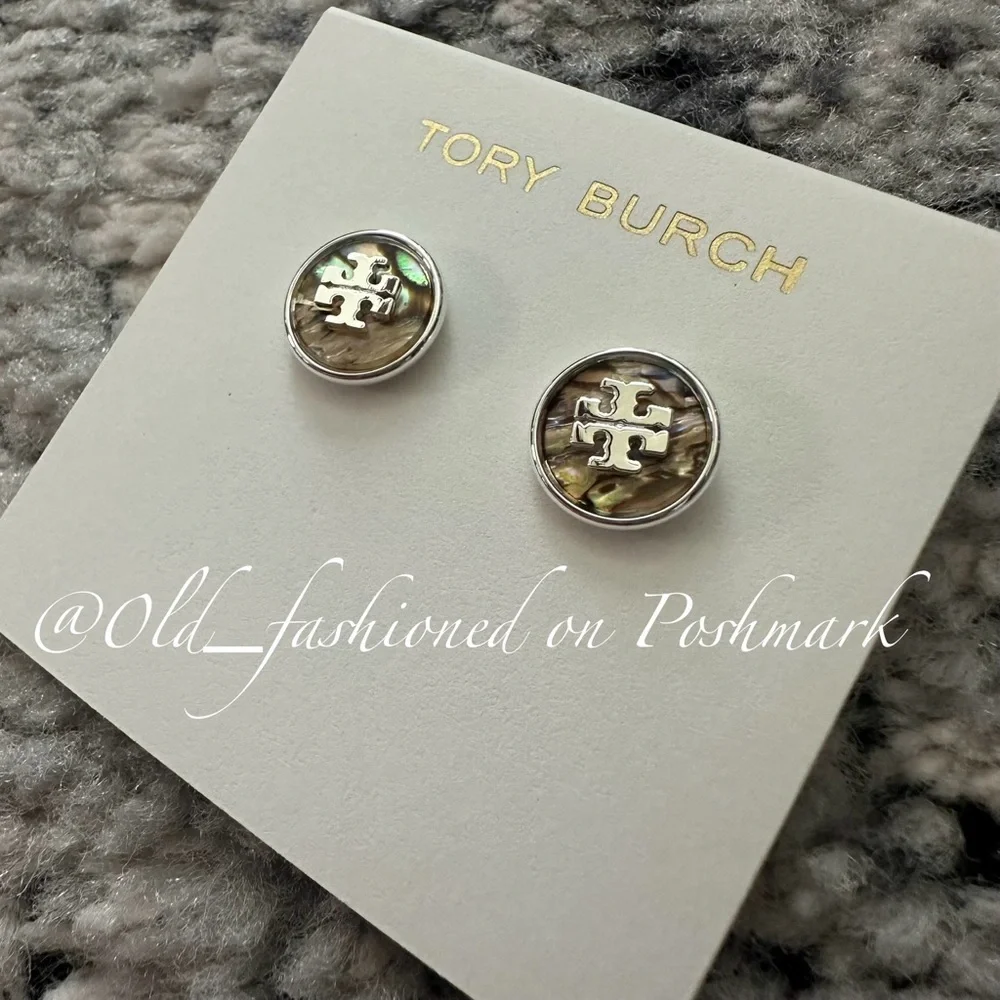 Price Firm - TORY BURCH Abalone Stud Earrings
